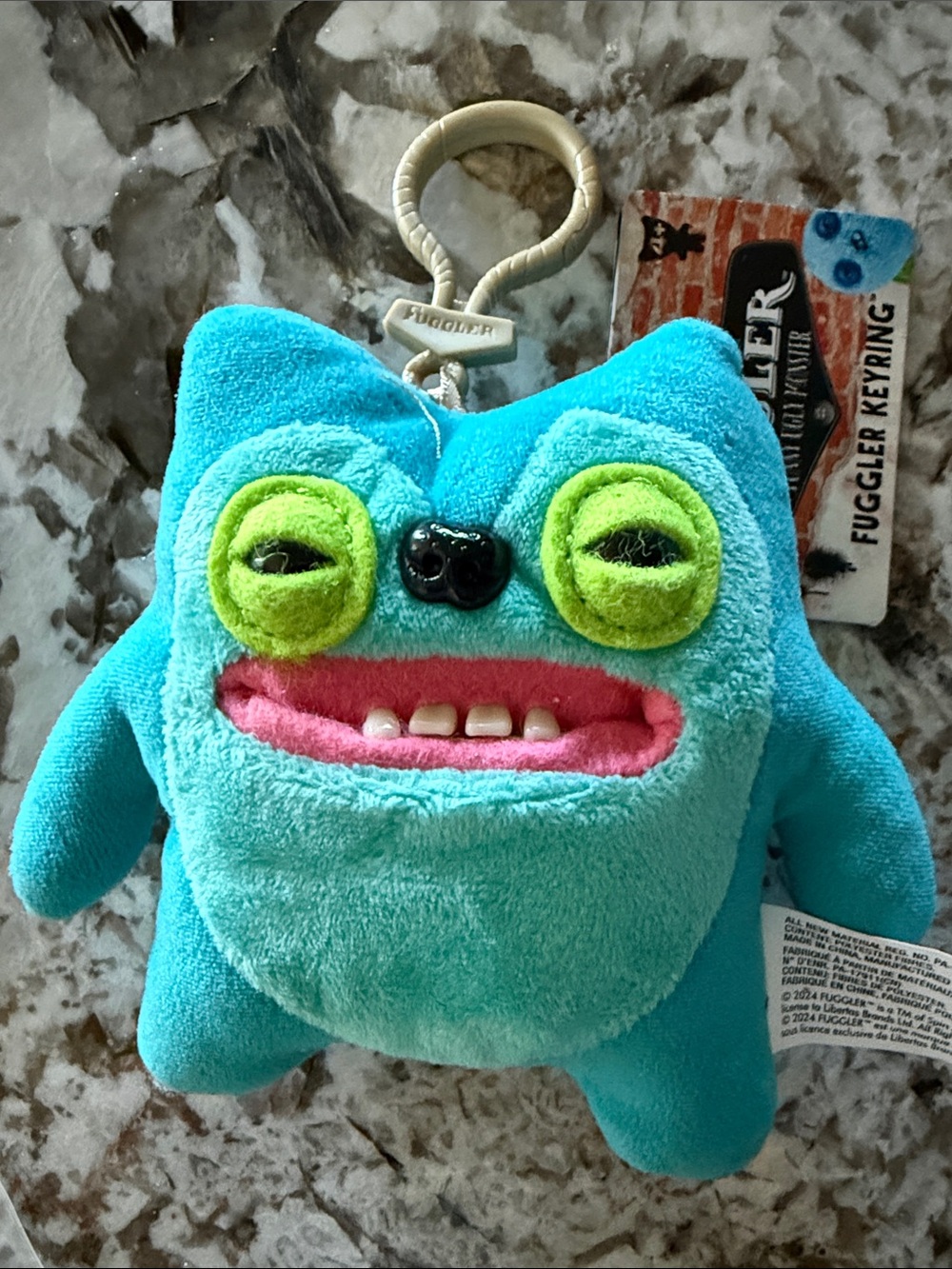 Fuggler Teal Plush Keyring - Fuggler Kids Toy